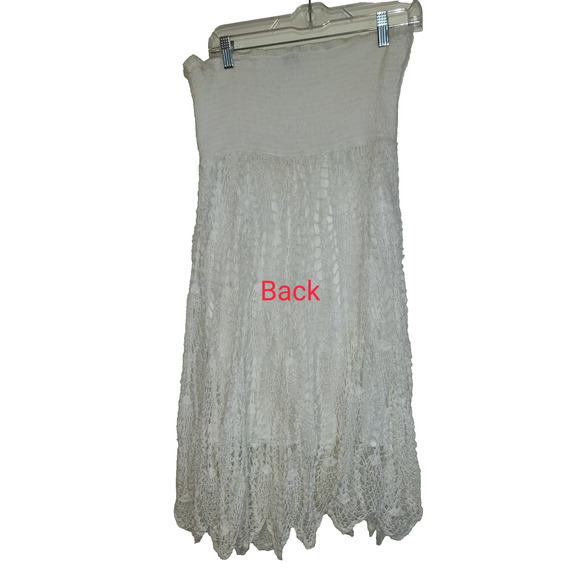 Raviya White Crocheted Skirt Dress Sz M Bohemian Beautiful Crochet Lined Medium - Picture 5 of 16